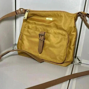 tutilo new york Yellow Mustard Nylon Microfiber Large X-body bag